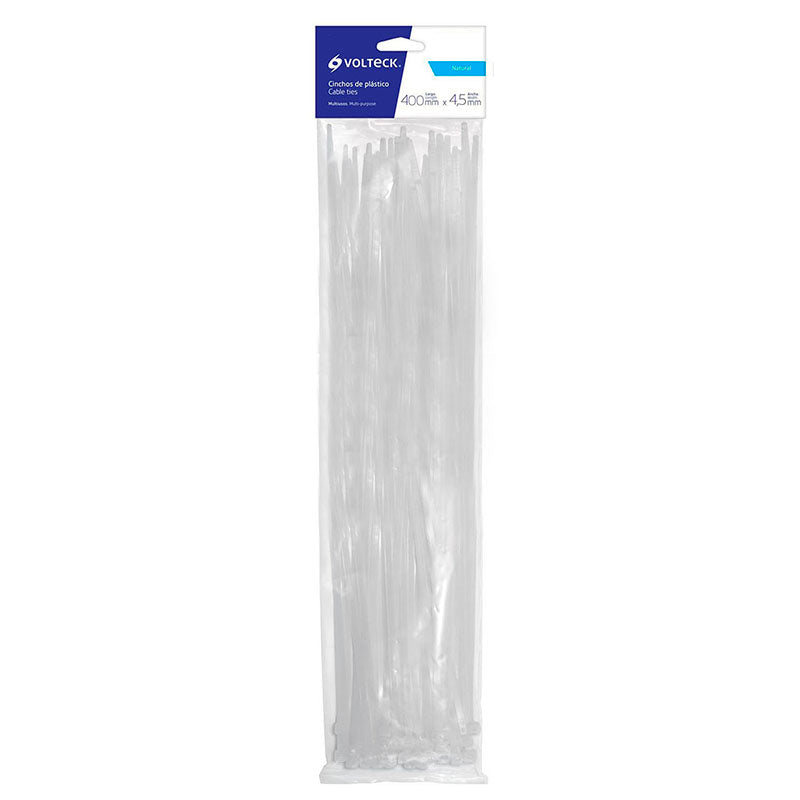 PAQ DE CINCHO PLATICO NATURAL 25 PIEZAS 40cm X 4.5mm.   CIN-5040