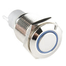 METAL PUSHBUTTON - LATCHING (16mm, BLUE) COM-11972