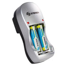 CARGADOR DE BATERIAS  AA / AAA NIMH C/2 PILAS AAA.                          CRG-005
