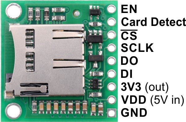 BREAKOUT BOARD FOR MICRO SD CARD WITH 3.3.V REGULADOR AND LEVEL SHIFTERS