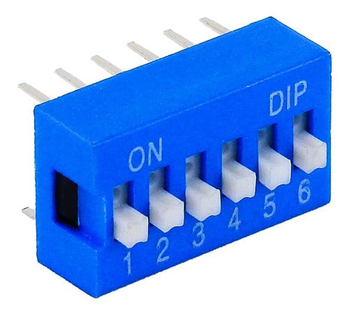 DIP SWITCH 6 POSICIONES NEGRO.    DIP-6N