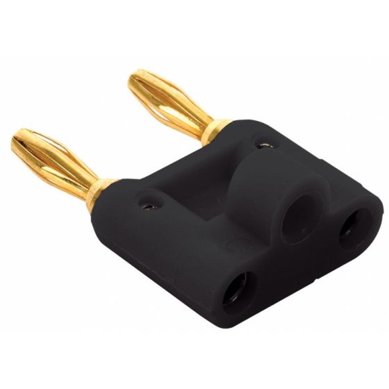 PLUG DOBLE BANANA NEGRO PL-205BK