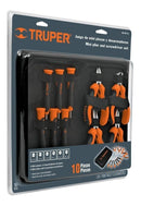 JUEGO DE 4 MINI PINZASY 6 DESARMADORES TRUPER JGO-MP-DJ