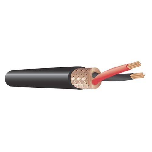 METRO DE CABLE PARA MICROFONO 2X24 OFC 95% MALLA  NEGRO.                KMC-220