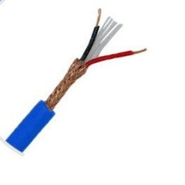 METRO DE CABLE PARA MICROFONO 2X24 OFC 95% MALLA  AZUL.