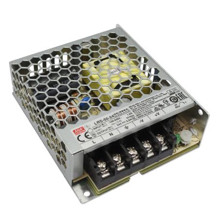 FUENTE CONMUTADA 52.8W 24V/2.2A CERTIFICACION UL.                         LRS-50-24.