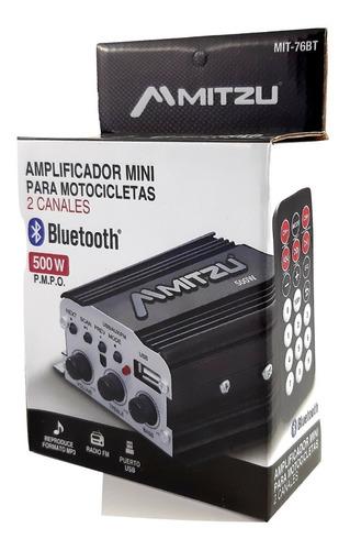 MINI AMPLIFICADOR PARA MOTO 2 CANALES 500W BLUETOOTH