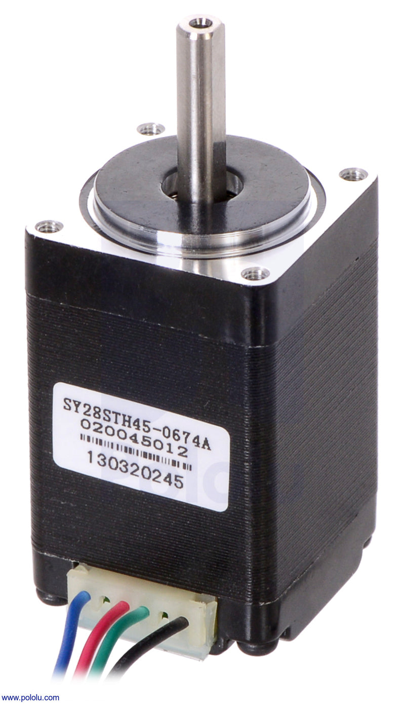 STEPPER MOTOR BIPOLAR 200 STEP/REV 4.5V 670ma 28X45mm MOT-1206