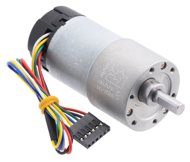 MOTOREDUCTOR CON ENCODER 131:1 37Dx73L mm WITH 64 CPR 45Kg-cm 12V.