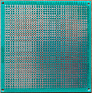 PLACA FENOLICA PERFORADA 10X10cm PUNTOS INDIVIDUALES  TERMINADO VERDE.                          PF-151.