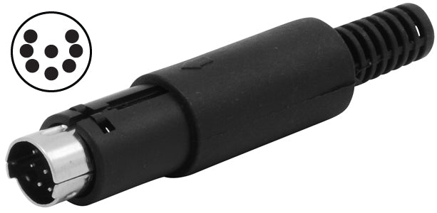PLUG MINI DIN 8 PUNTAS PLASTICO PL-198S