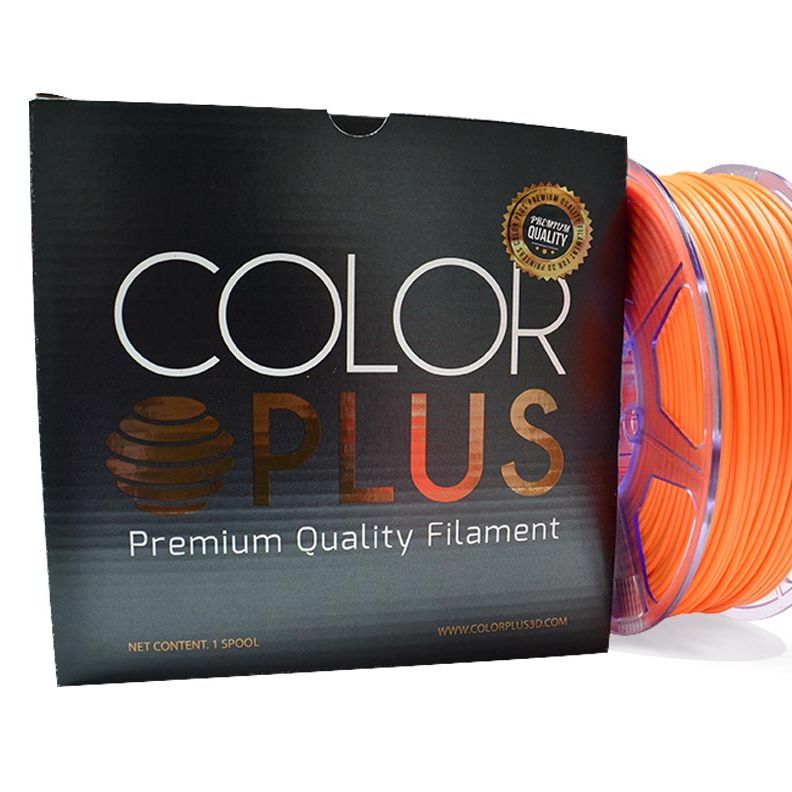 FILAMENTO PLA 1.75MM  PREMIUM 1KG NARANJA MARCA COLOR PLUS.                     PLA1.75-NARANJA