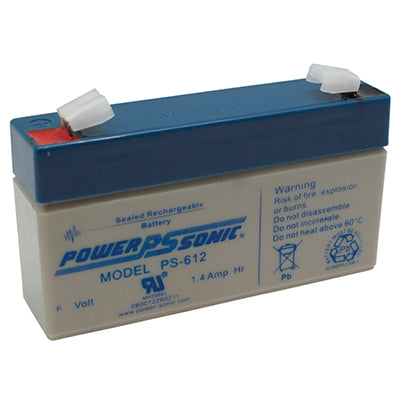 BATERIA RECARGABLE 6V/1.4AH POWERSONIC.                     PS-612.