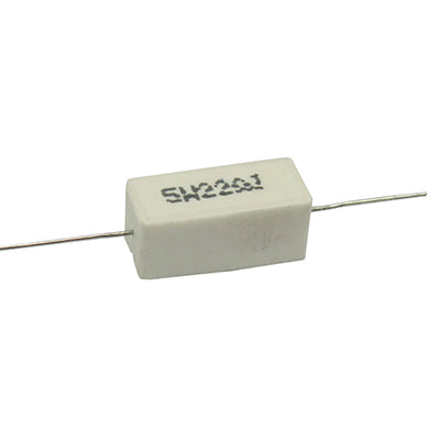 RESISTENCIA DE ALAMBRE 22 OHMS 5 WATTS 10% TOLERANCIA.                           RA-22E/5W