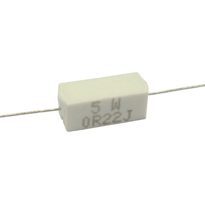 RESITENCIA DE ALAMBRE . 22 OHMS 5 WATTS 10% TOLERANCIA RA-.22E/5W