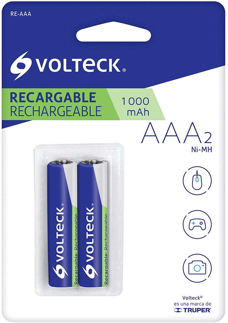 PILA RECARGABLE AAA 1.2V 1000mA VOLTECH.                       RE-AAA.
