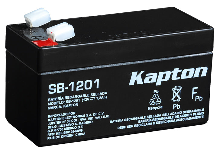 BATERIA RECARGABLE ACIDO/PLOMO 12V/1.2A.                        SB-1201.