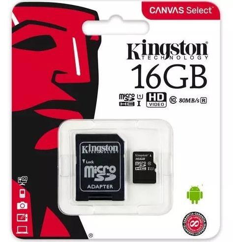 MEMORIA MICROSD CLASE 10 16GB KINGTON SDC10G2/16GB