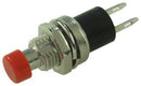 SWITCHMINI PUSH BOTON N. ABIERTO ROJO METAL.                            SW-715.
