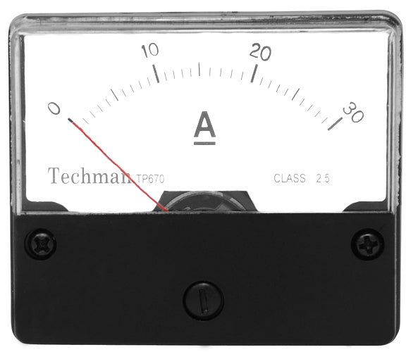 AMPERIMETRO RECTANGULAR P/ DC 30 A TP-670D30A