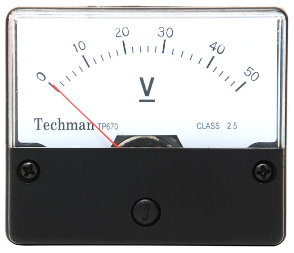VOLTIMETRO RECTANGULAR P/ DC 50 VOLTS TP-670D50V