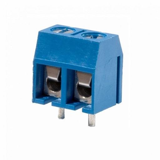 TERMINAL AZUL C/2 TORNILLOS PARA CIRCUITO IMPRESO 5.08MM.                        TRT-02AZ