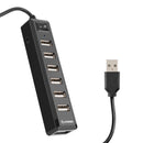 HUB 7 PUERTOS USB 2.0 CON ELIMINADOR.                       USB-537