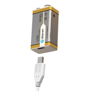 BATERIA RECARGABLE USB   LI- Ion 9v 400mAh.                  BAT-LI-9V USB.
