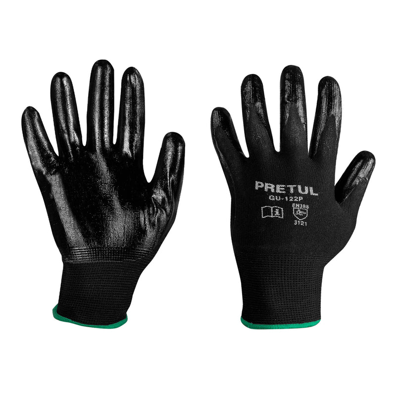 GUANTE DE NYLON RECUBIERTOS DE NITRILO MEDIANO.                     GU-122P
