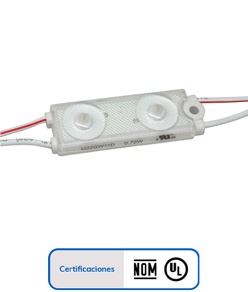 MODULO 2 LED 2835 BCO PURO EXTERIOR CERT. NOM/UL.      M22GW11D.