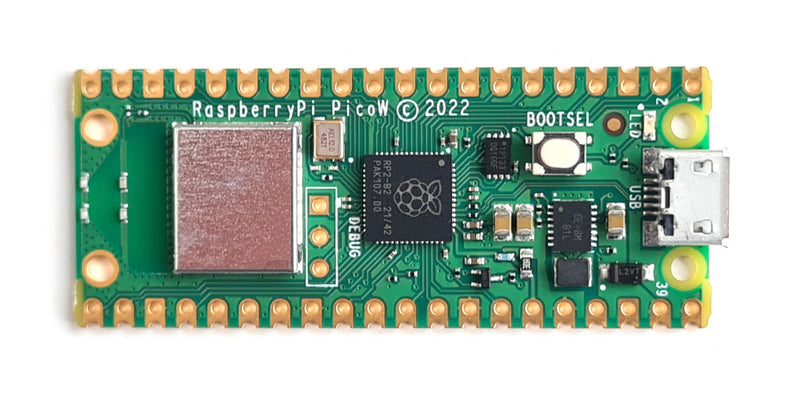 TARJETA DE DESARROLLO OFICIAL RASPBERRY PI PICO WI-FI 2MB FLASH.     RBPI-PICO/W.