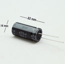CAPACITOR ELECTROLITICO TIPO RADIAL 470UF 100V.                        CE-470/100V