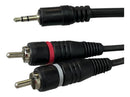 EXTENCION PLUG 3.5 ESTEREO A 2 RCA  3.60 MTS CA-187