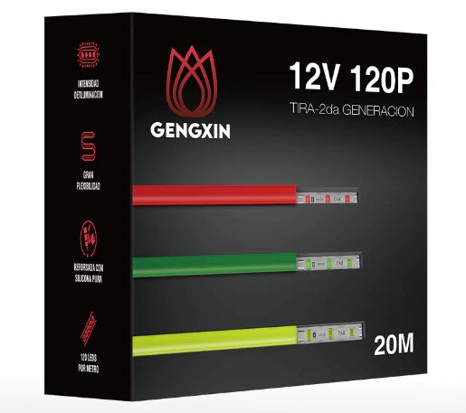 20 METROS TIRA LED NEON 2DA GENERACION 6mm-120P 12V AMARILLO LIMON.     NEON-2G-AMARILLO LIMON.